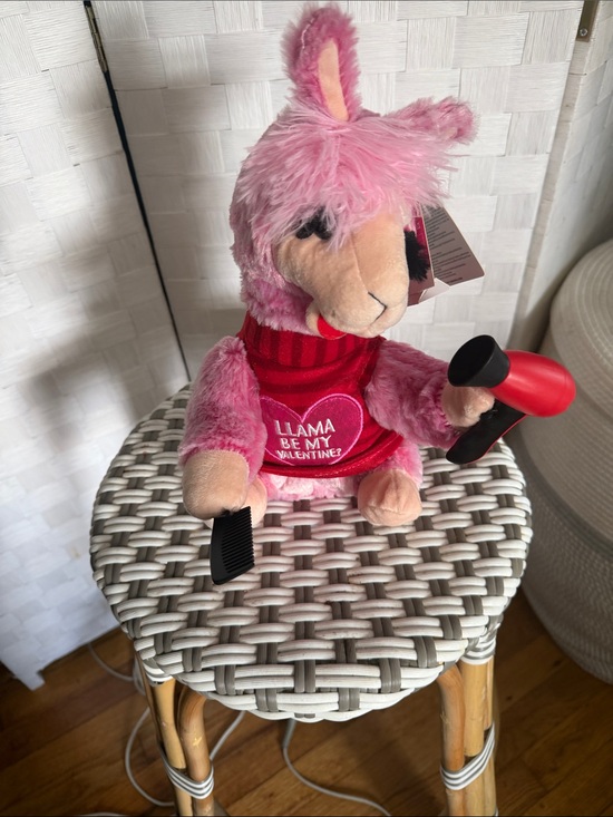 Other - Plush Pink Valentine Llama with Heart Sweater